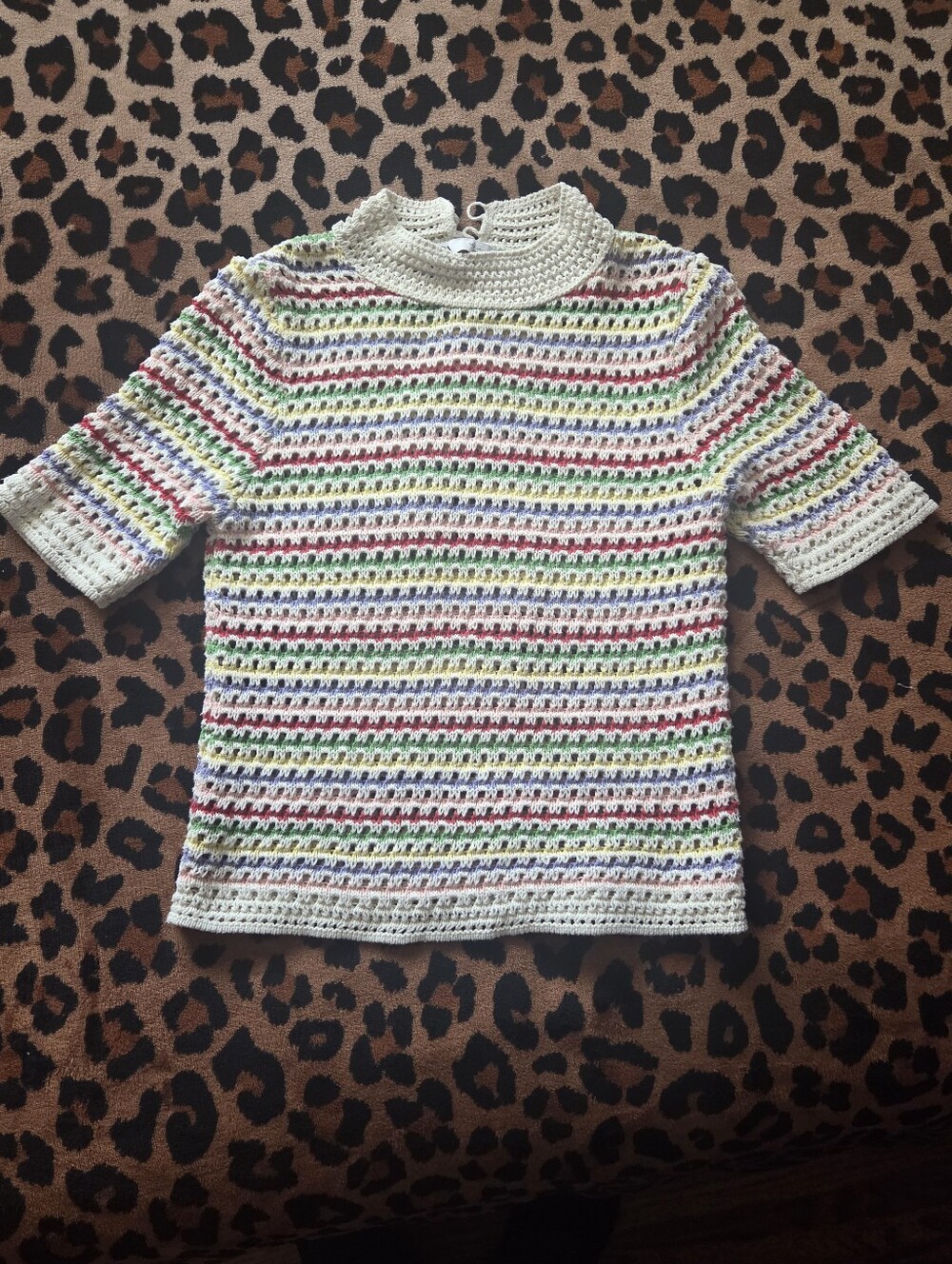 Zara Crochet Mock Neck Sweater